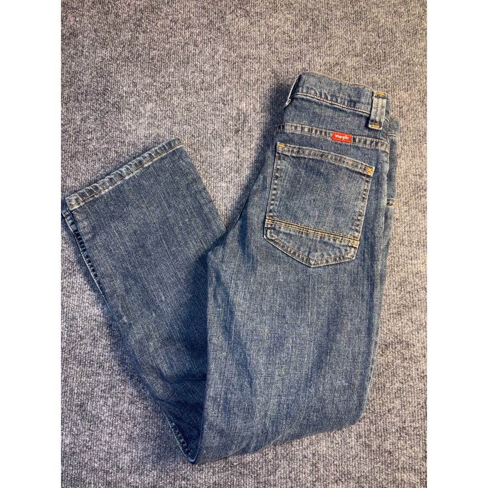 Wrangler Five Star Slim Jeans Boys 14 Blue Denim‎ Classic Straight Leg 5SCBWS2